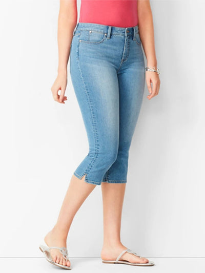Woman's Jeans Black Denim Pants Ladies Cropped Trousers Skinny  Knee Length Jeans Women Elastic High Waist