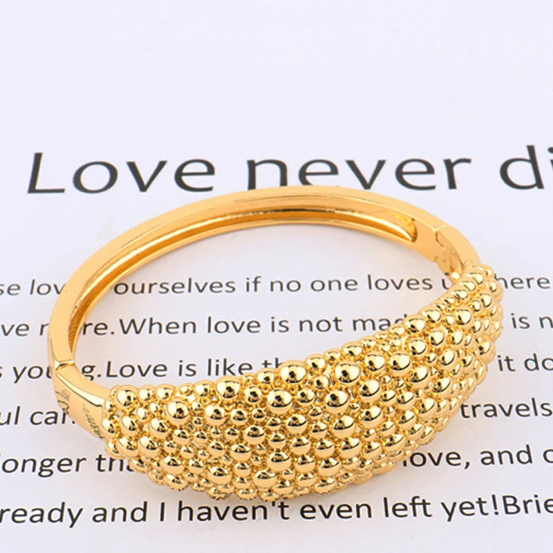 Arab Luxury Gold Plated Bracelet Ring Earrings Necklace for Women Fashion Design Wedding Jewellery Gift