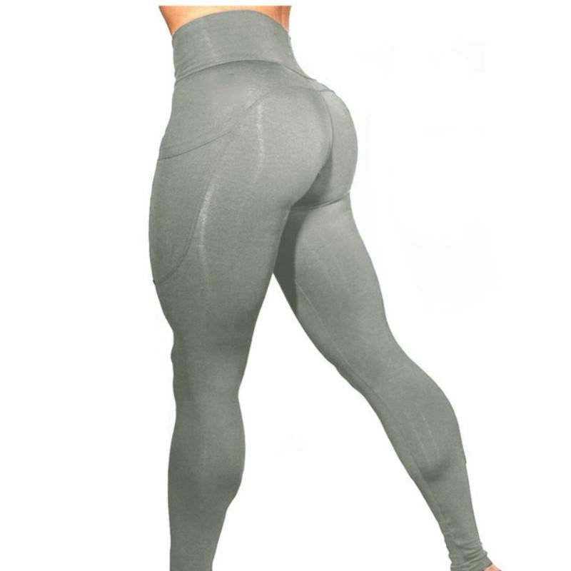 High Elastic Yoga Pants With Pockets For Women Stretch Leggings For Jogging Workout And Running Gym Tights For Women Size M - Red
